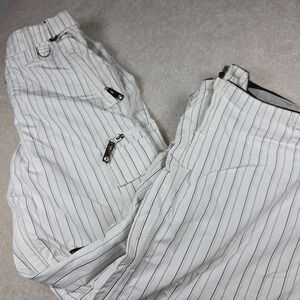 Empyre 10000 MM Ski Snow Pants Mens M White Striped Waterproof Snowboarding Ski